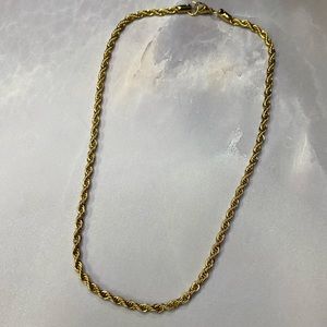 Gold Plated Rope Chain - Dark Vintage Gold Look